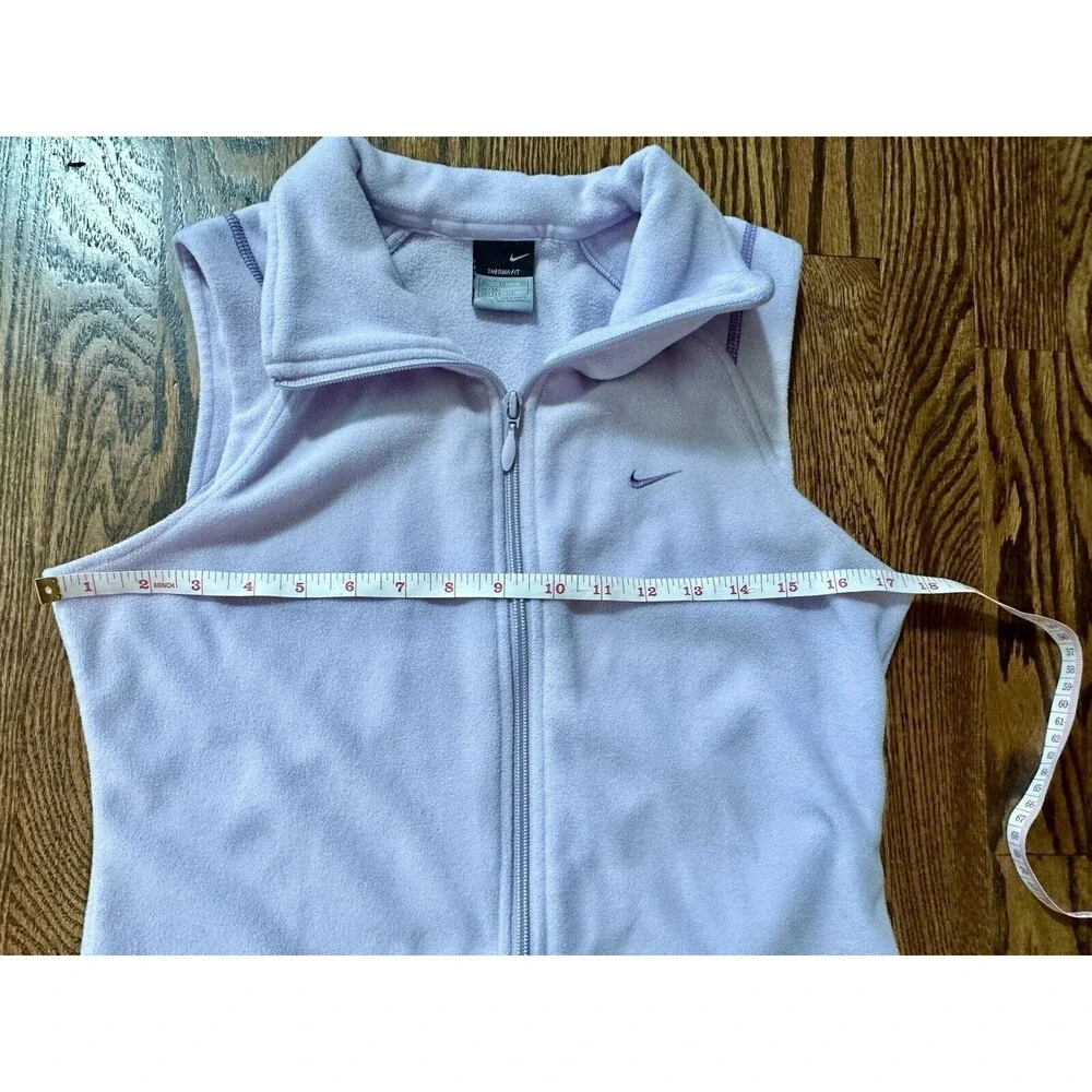 NIKE Girls ThermaFit Fleece Vest Size XL‎ Full Zip Light Purple Zip Pockets EUC
